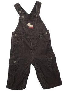 Gymboree Courdory Cargo Overalls Brown Embroidered‎ Deer Size 6-12 Months…